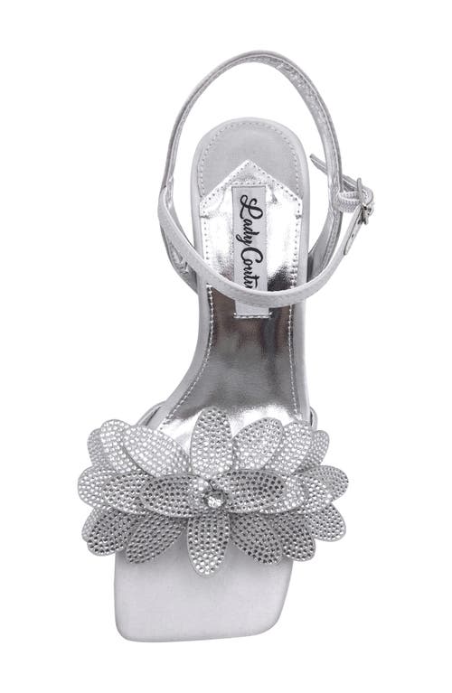 Lady Couture Lust Floral Ankle Strap Sandal In Silver