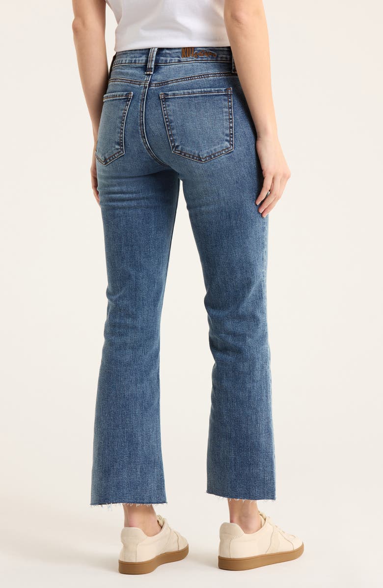 KUT from the Kloth Nikki Raw Hem Mid Rise Ankle Flare Jeans, Alternate, color, Celosia
