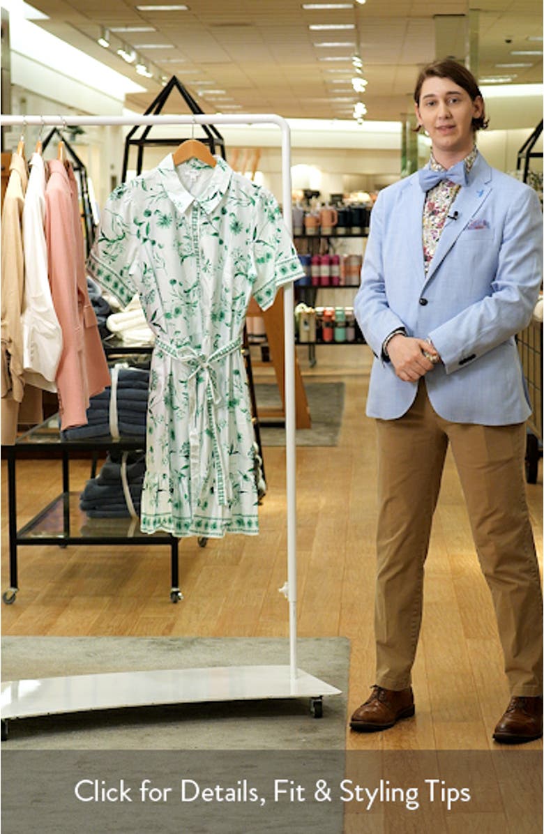 Floral Stretch Cotton Shirtdress, sales video thumbnail