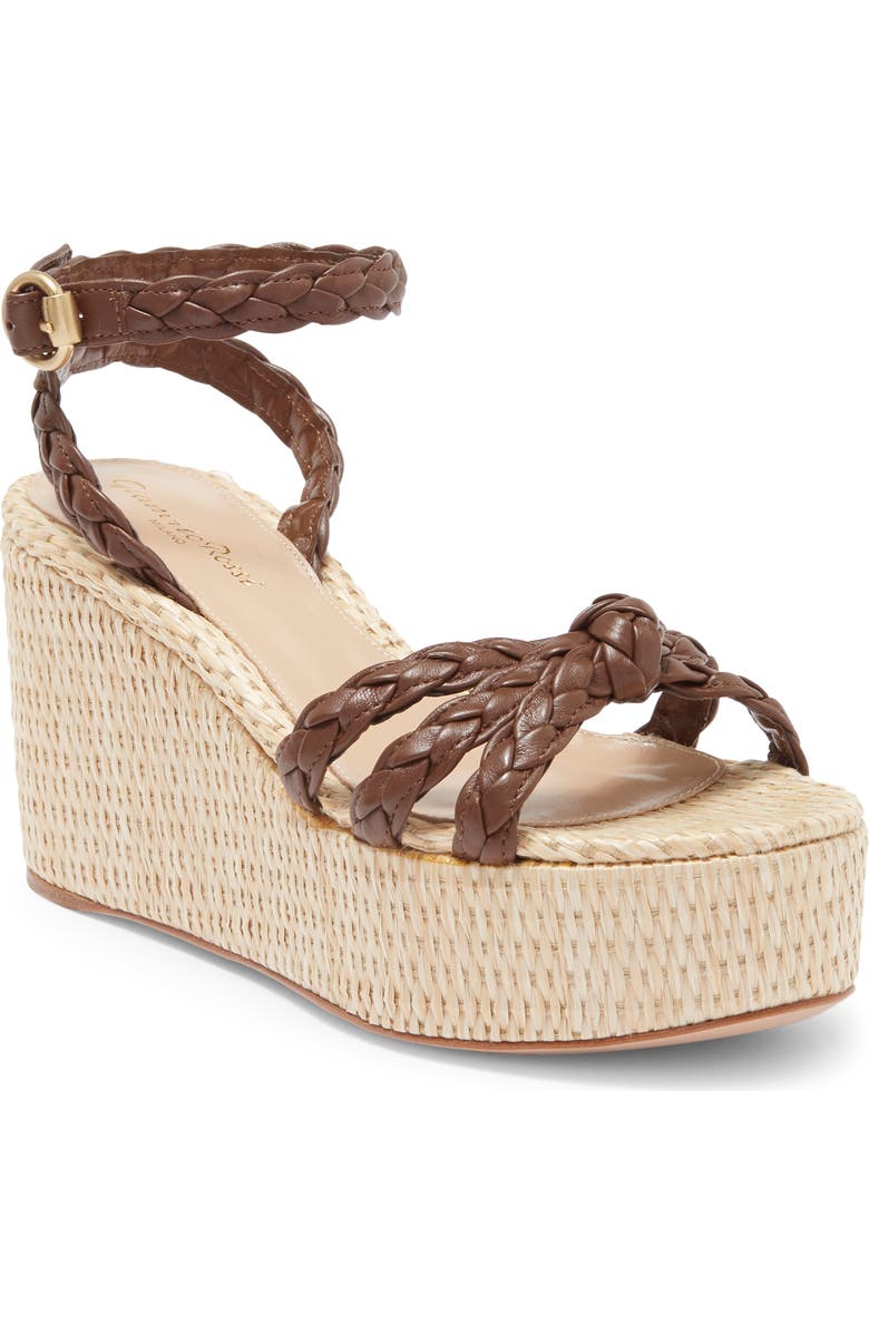 Gianvito Rossi Braided Espadrille Platform Wedge Sandal, Main, color,