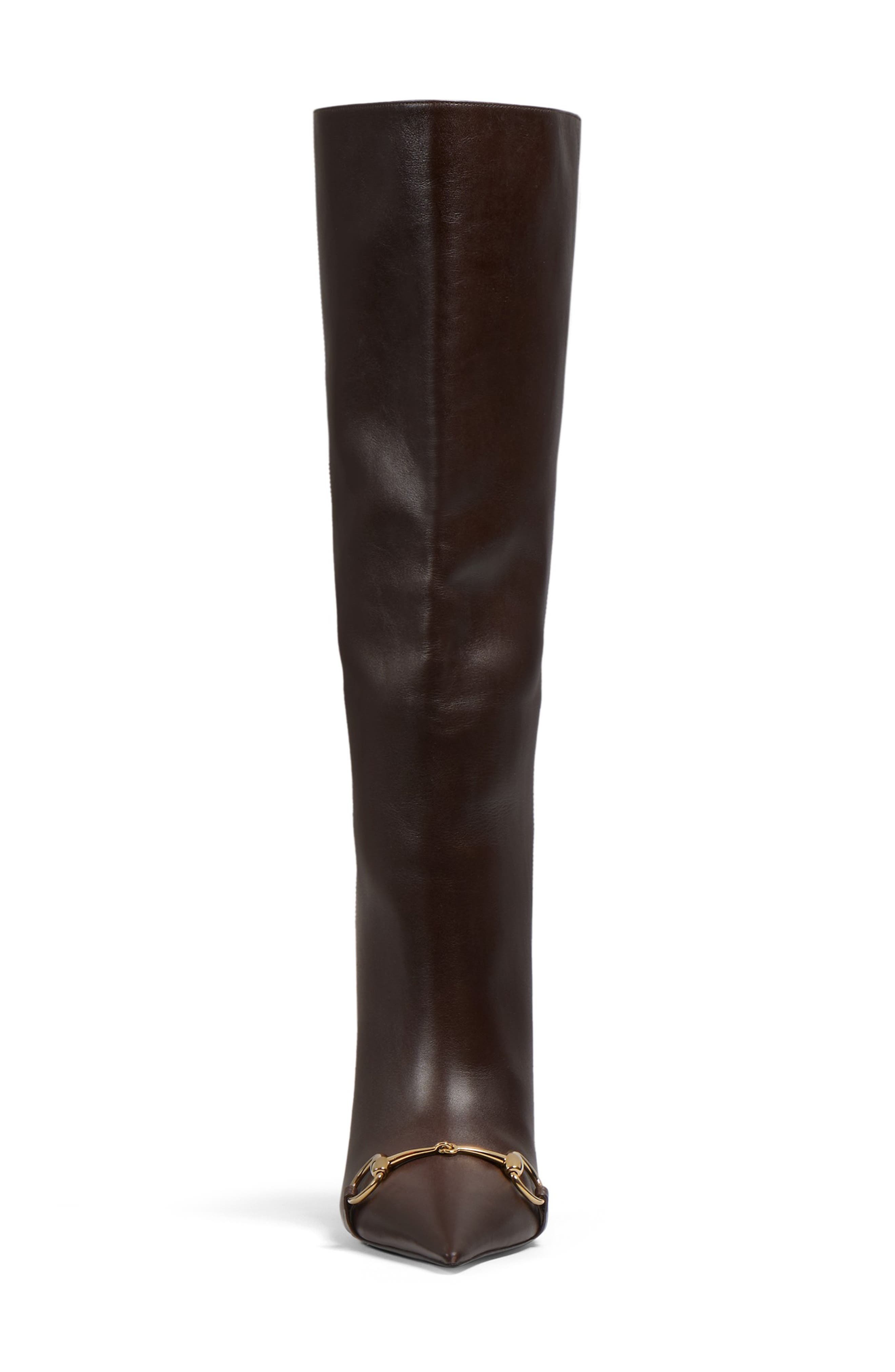 Horsebit Pointed Toe Knee High Boot, Alternate, color, 2714 SPICED BROWN