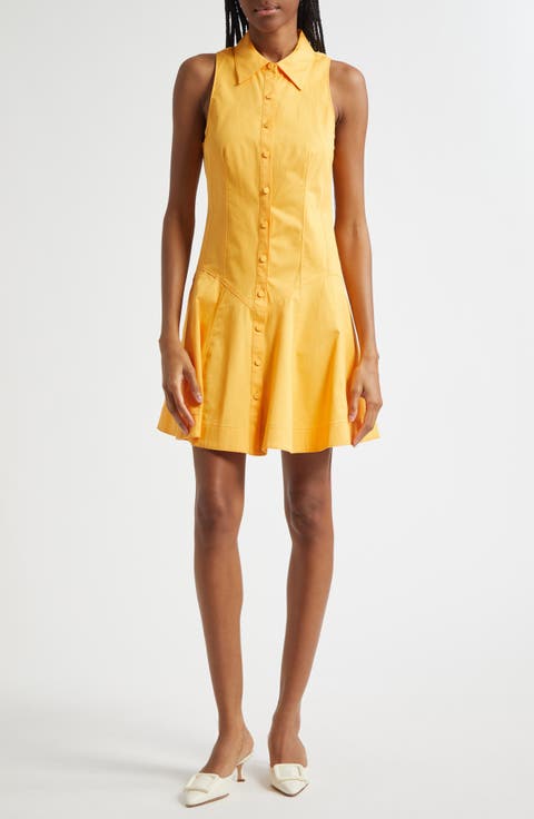 Poppy Sleeveless Stretch Twill Shirtdress