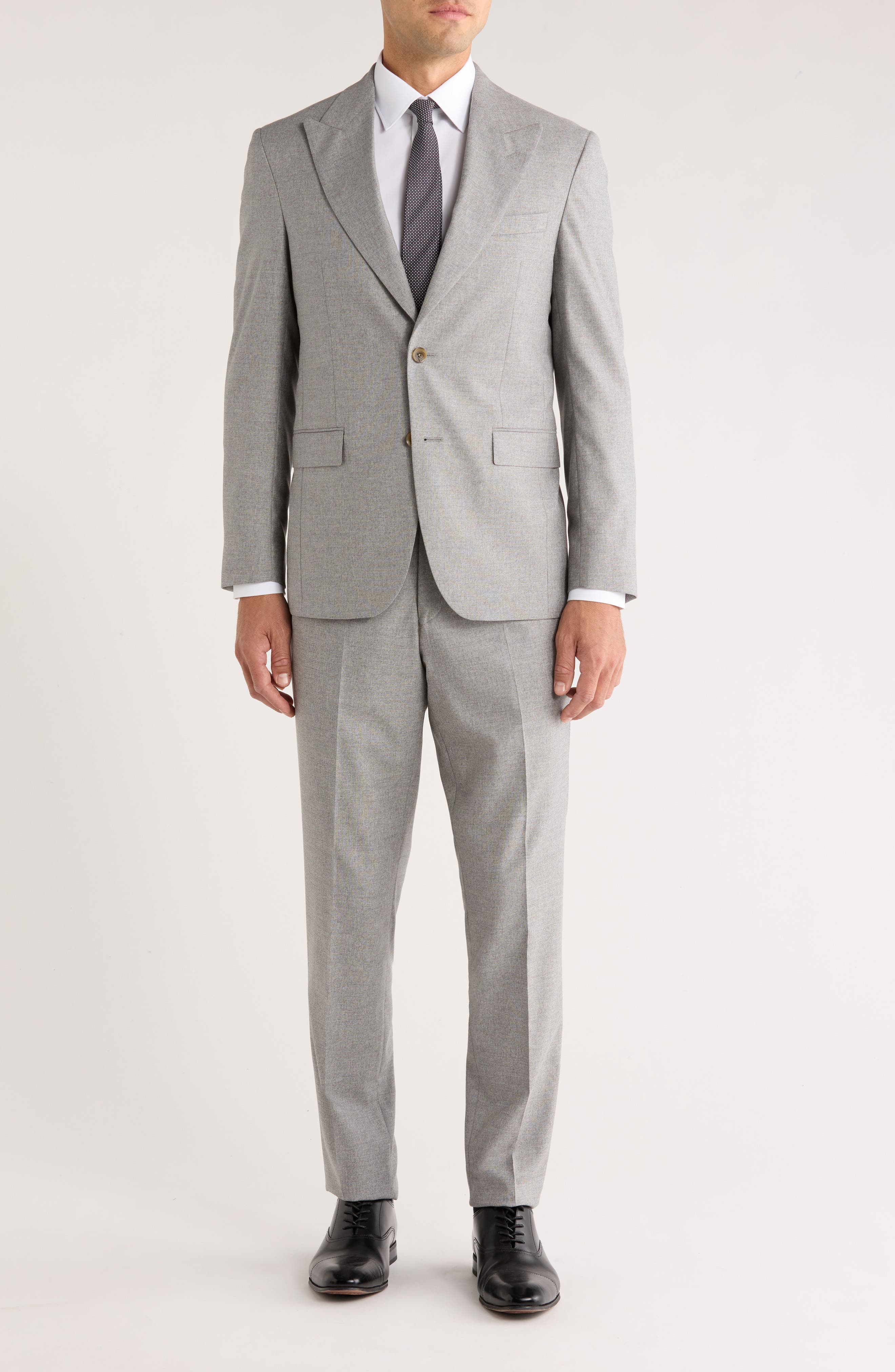 Jack Victor Marcus Peak Lapel Wool & Cotton Blend Suit
