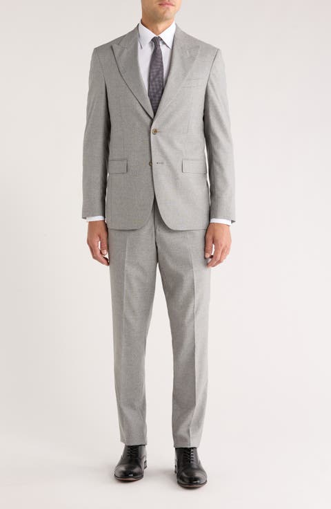 Marcus Peak Lapel Wool & Cotton Blend Suit