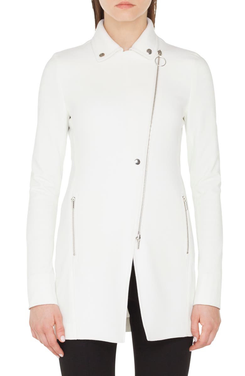 Akris punto Long Biker Jacket, Main, color,