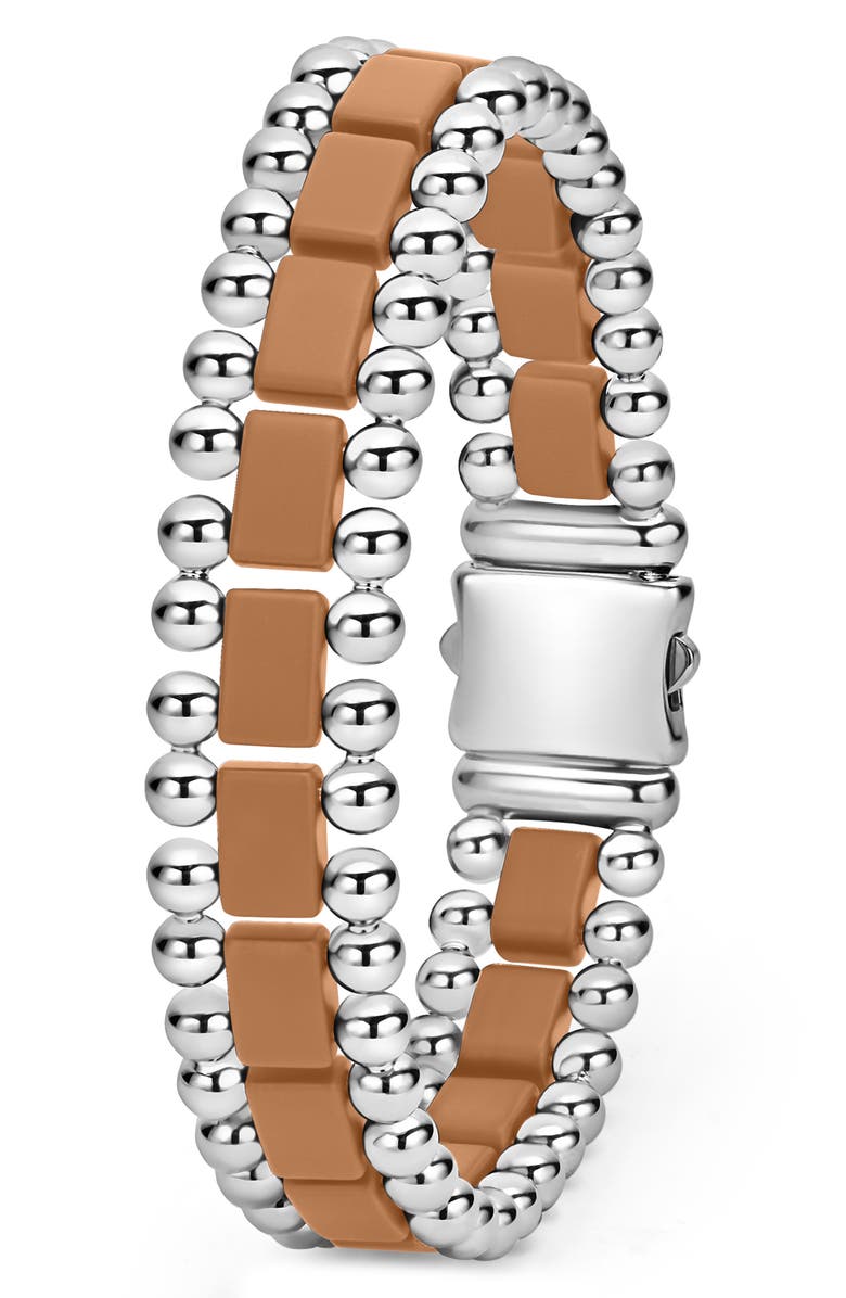 LAGOS Men's Anthem Ceramic Link Bracelet, Alternate, color, Tan