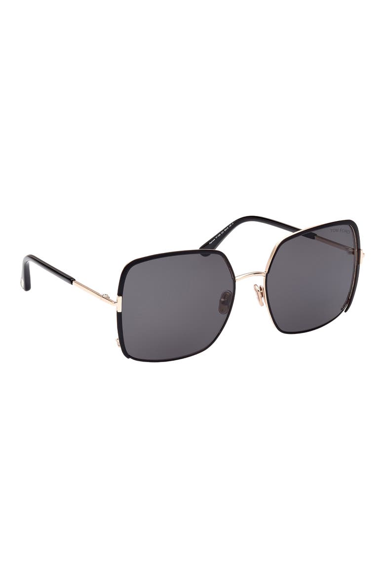 Raphaela 60mm Butterfly Sunglasses, Alternate, color, SHINY GOLD/ SMOKE
