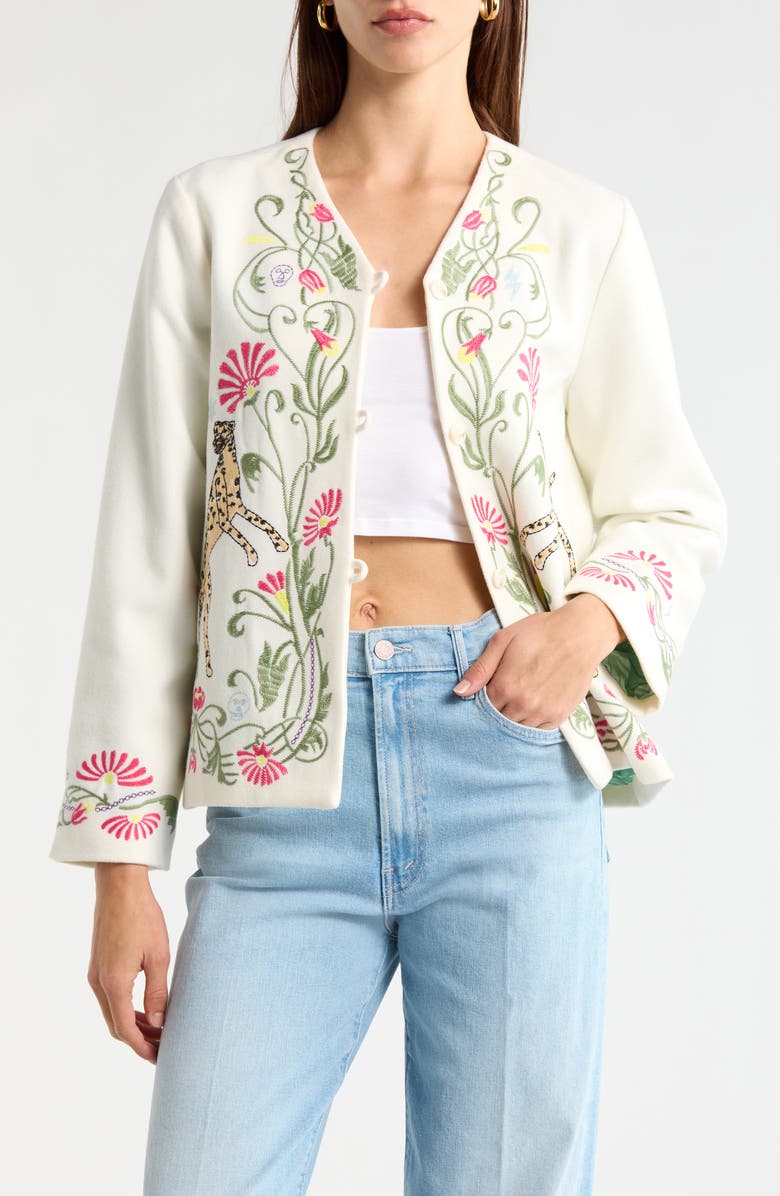 MOTHER The Eye Opener Embroidered Jacket, Main, color, 