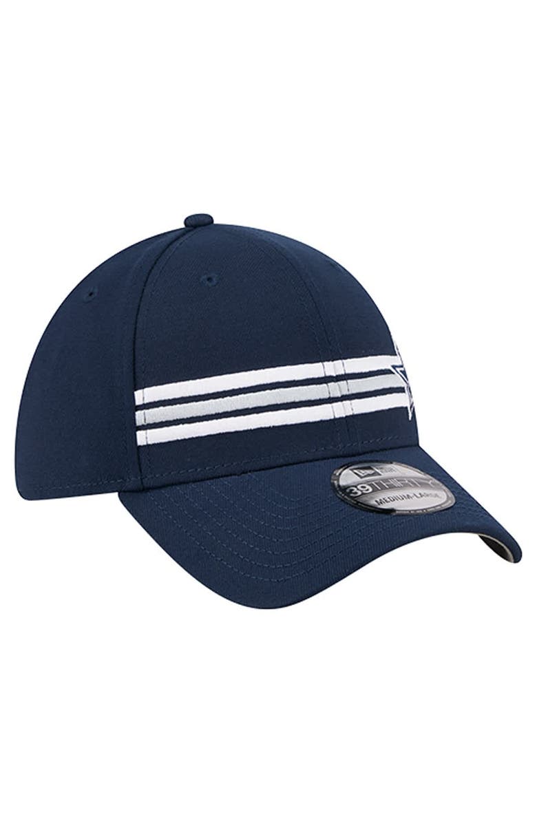 New Era Men's New Era Navy Dallas Cowboys Stripes 39THIRTY Flex Hat, Alternate, color, Navy