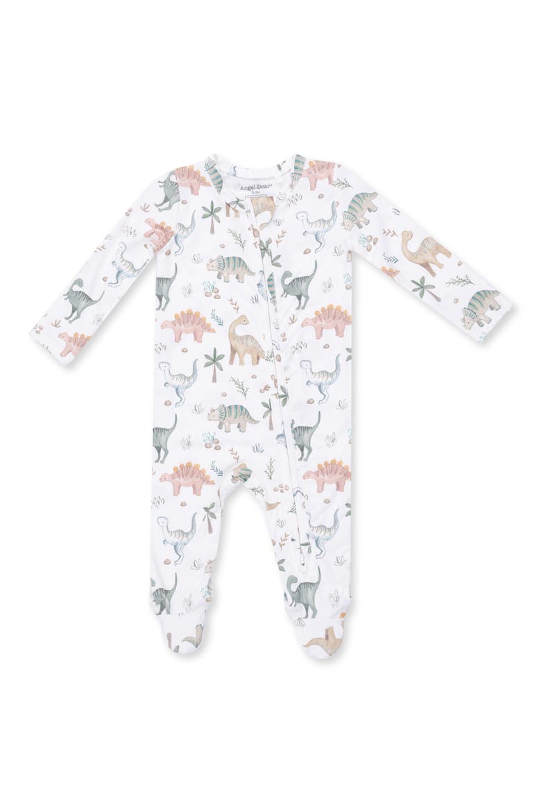 Kids' Sweet Baby Dinos Two-Way Zip Footie, Main, color, BEIGE