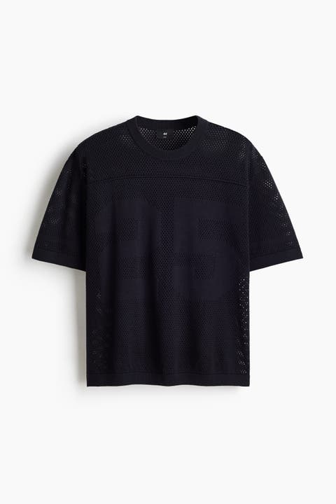Relaxed Fit Boxy Hole-knit T-shirt
