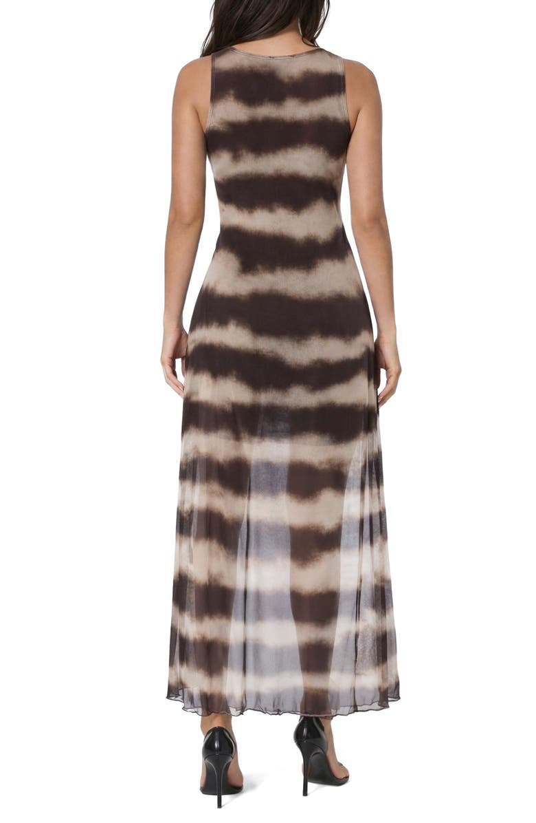 bebe Power Mesh Side Ruched Maxi Dress, Alternate, color, 