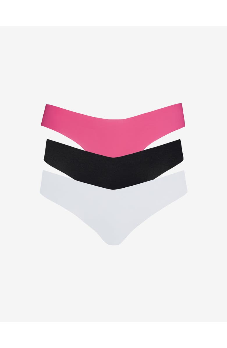 Commando Classic Solid Thong 3-Pack, Alternate, color, White/Beige/Black