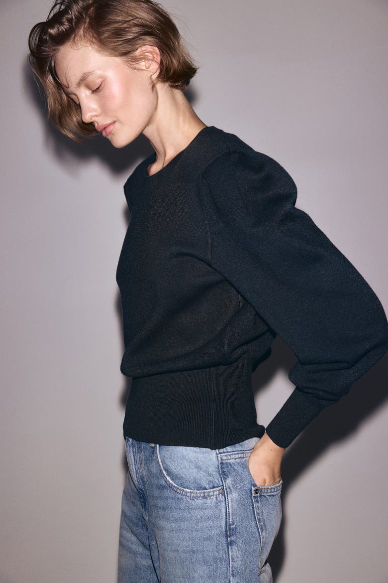 Shoulder-pad Top, Alternate, color, Dark green