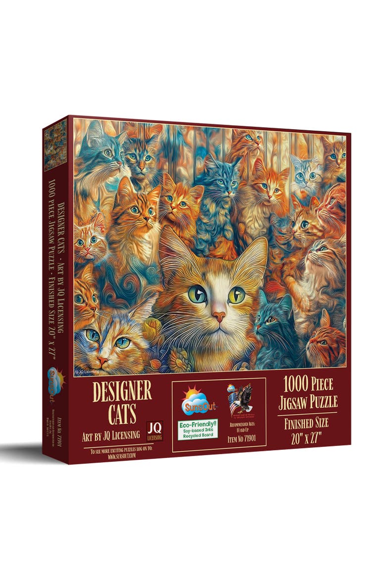 Designer Cats 1000 piece Jigsaw Puzzle for Adults, Main, color, Multicolor