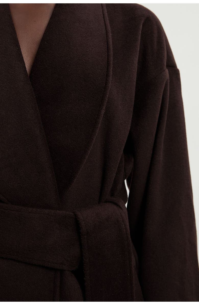 Karen Millen Brushed Wool Wrap Short Coat, Alternate, color, Chocolate