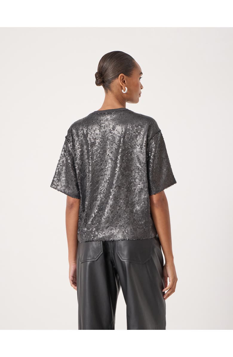 Hush Holly Matte Sequin T-Shirt, Alternate, color, Gunmetal Grey