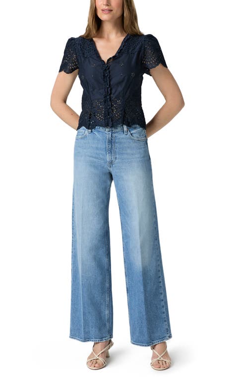 Paige Sasha High Waist Wide Leg Jeans In Blue