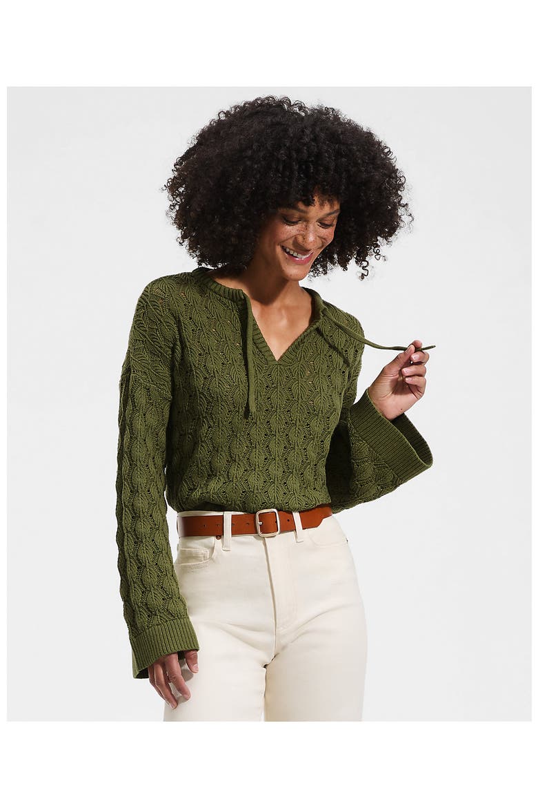 Drifter Tie Notch Neck Sweater, Alternate, color, Artichoke