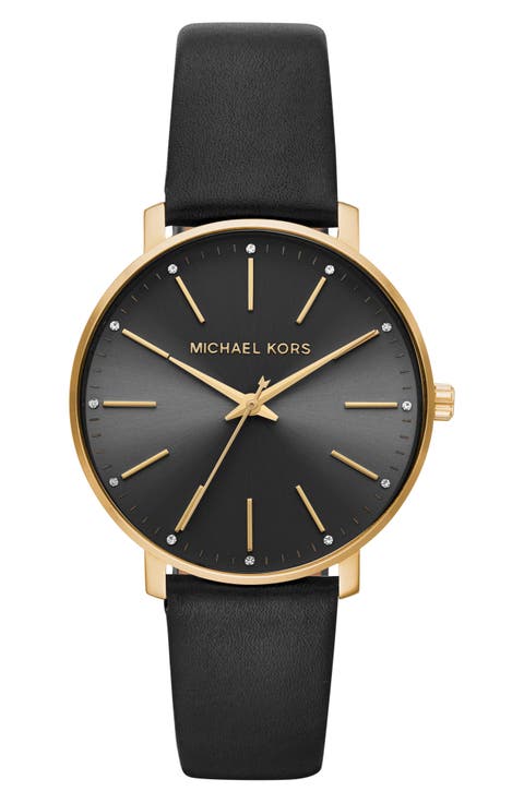 Michael Kors Pyper Leather Strap Watch, 38mm