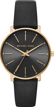 MICHAEL Michael Kors Michael Kors Pyper Leather Strap Watch, 38mm