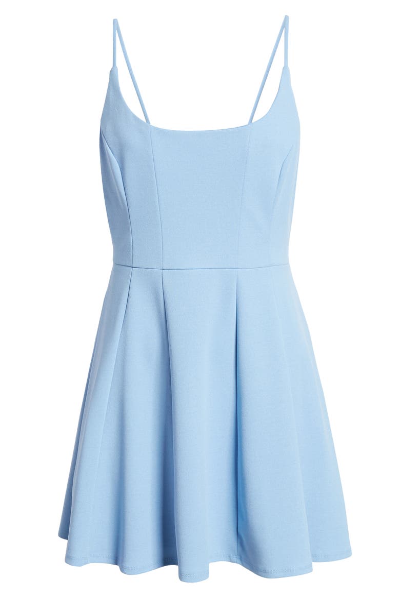 Scoop Back Sleeveless Skater Dress, Alternate, color, PERIWINKLE