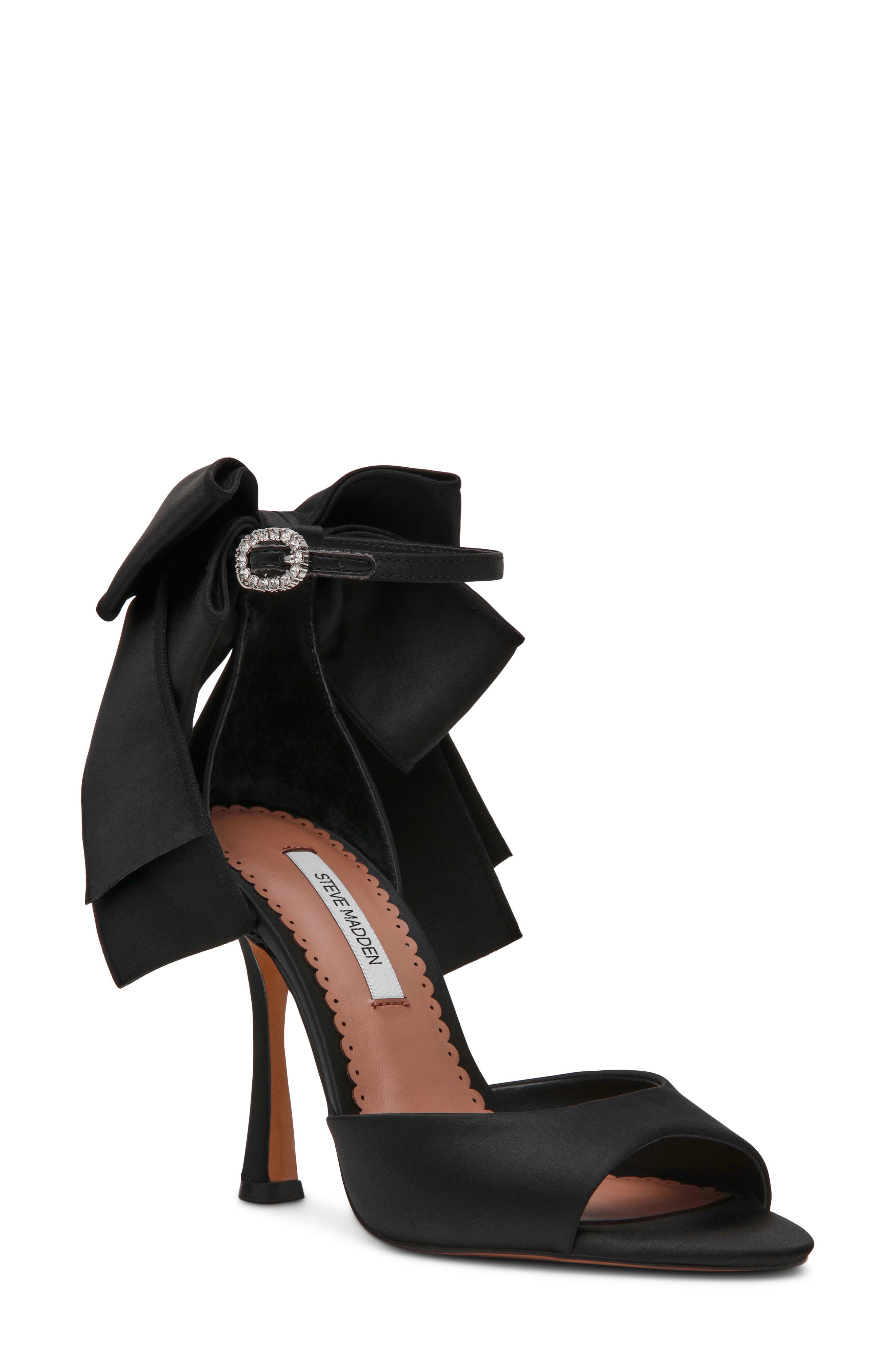 Bougie Ankle Strap Sandal, Main, color, BLACK SATIN