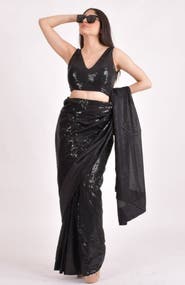 RAAS Sequins Pre-Draped Saree
