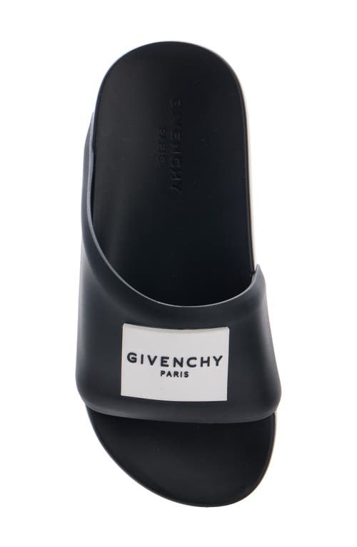 Givenchy Label Slide Sandal In Black