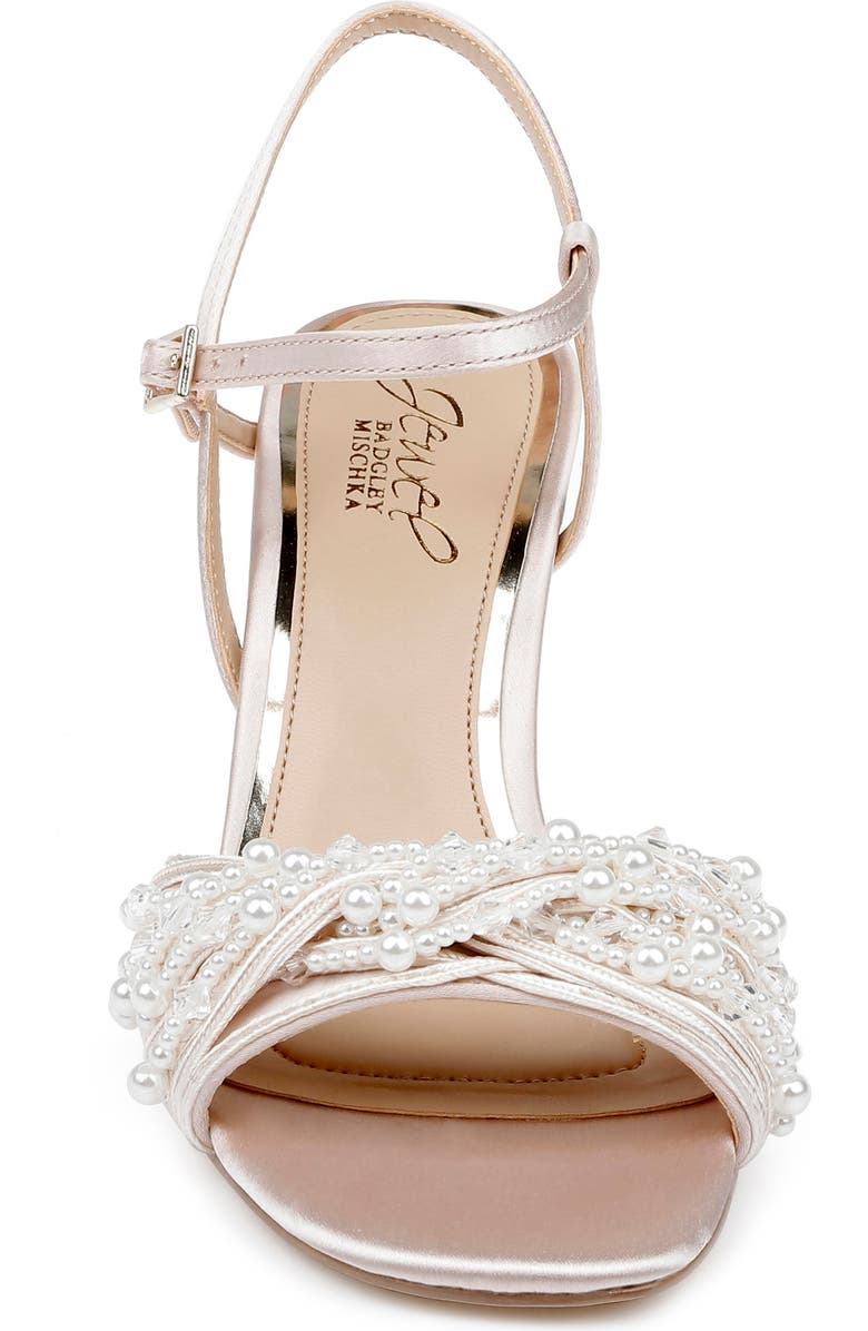 Jewel Badgley Mischka Fanny Ankle Strap Sandal, Alternate, color, Champagne Satin
