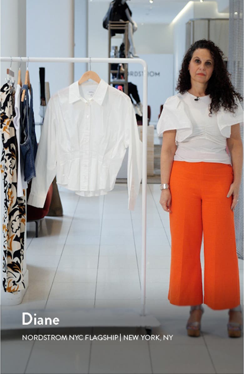 Julie Cinch Waist Stretch Cotton Shirt, sales video thumbnail