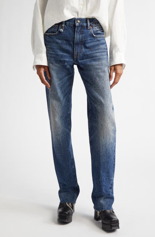 Shop R13 Raw Hem Boyfriend Jeans In Tyne Selvedge Blue