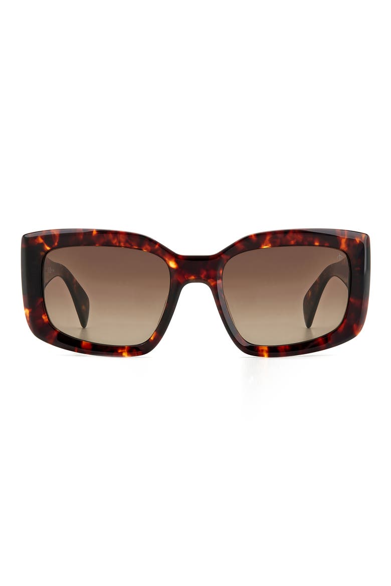 54mm Gradient Rectangular Sunglasses, Main, color, HAVANA/ BROWN GRADIENT