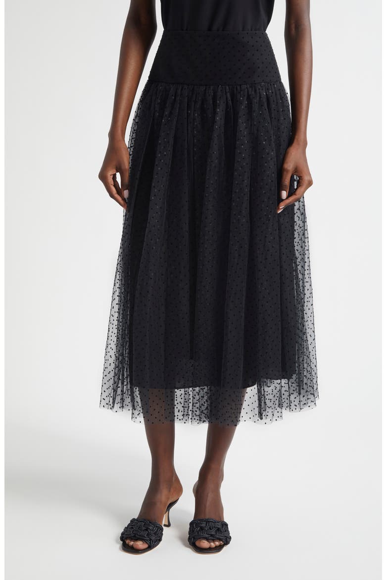 Zimmermann Flocked Dot Tulle Midi Skirt (Women) | Nordstrom