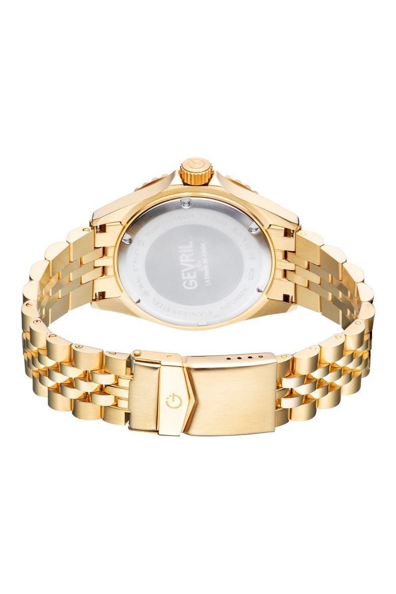 Wall Street GMT Bracelet Watch, 43mm, Alternate, color, GOLD/ BLUE
