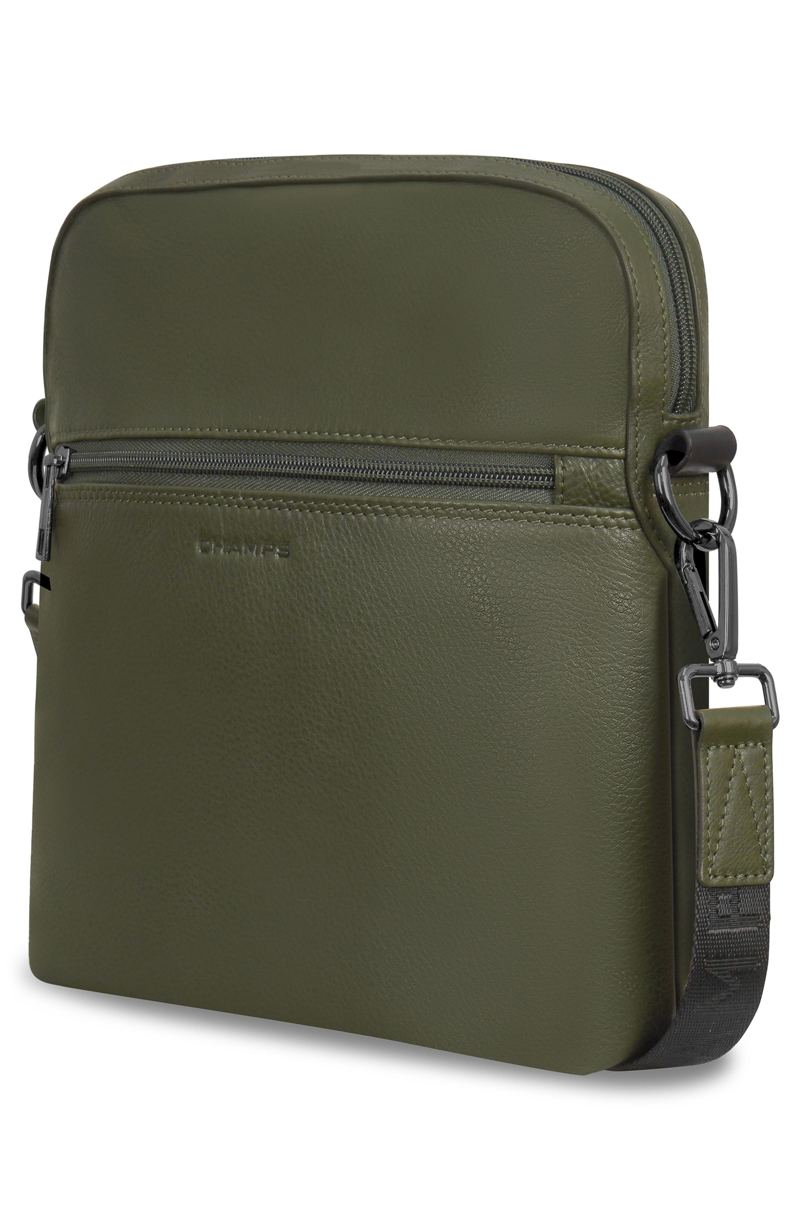 CHAMPS Onyx Leather Crossbody Bag, Alternate, color, Khaki