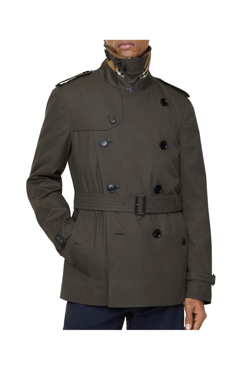Burberry Extra-short Tropical Gabardine Kensington Trench Coat, Alternate, color, Graphite Grey