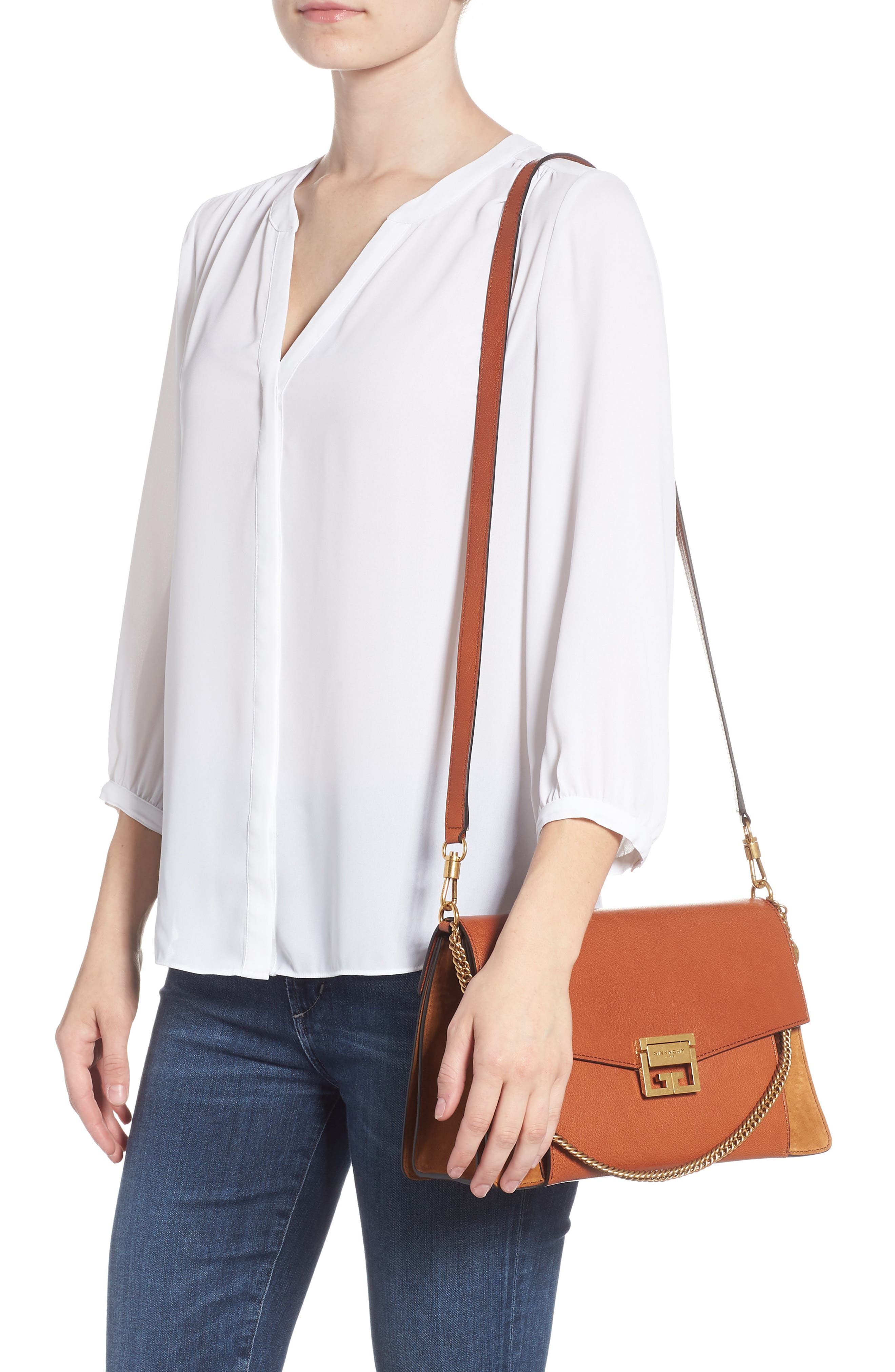 Medium GV3 Leather Crossbody Bag, Alternate, color, CHESTNUT