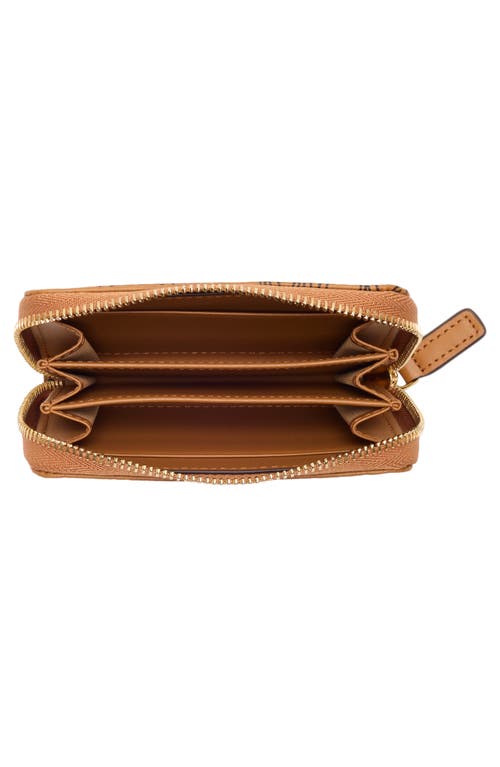 Mcm Aren Zip Wallet In Brown