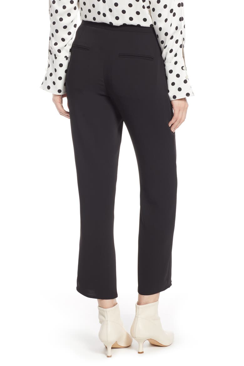 Slit Hem Crop Skinny Pants (Nordstrom Exclusive), Alternate, color, BLACK