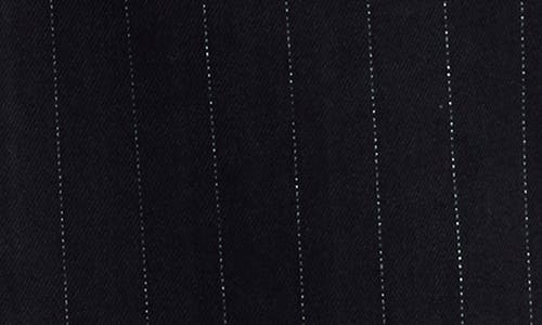Kenneth Cole Pinstripe High Waist Wide Leg Jeans In Black