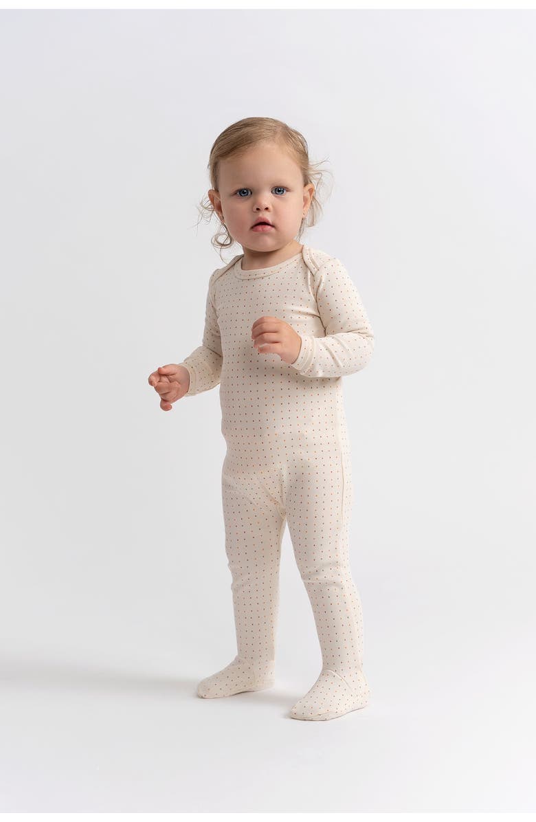Fragile Girl Multi Print Romper with Overlap Shoulders, Alternate, color, Vanilla