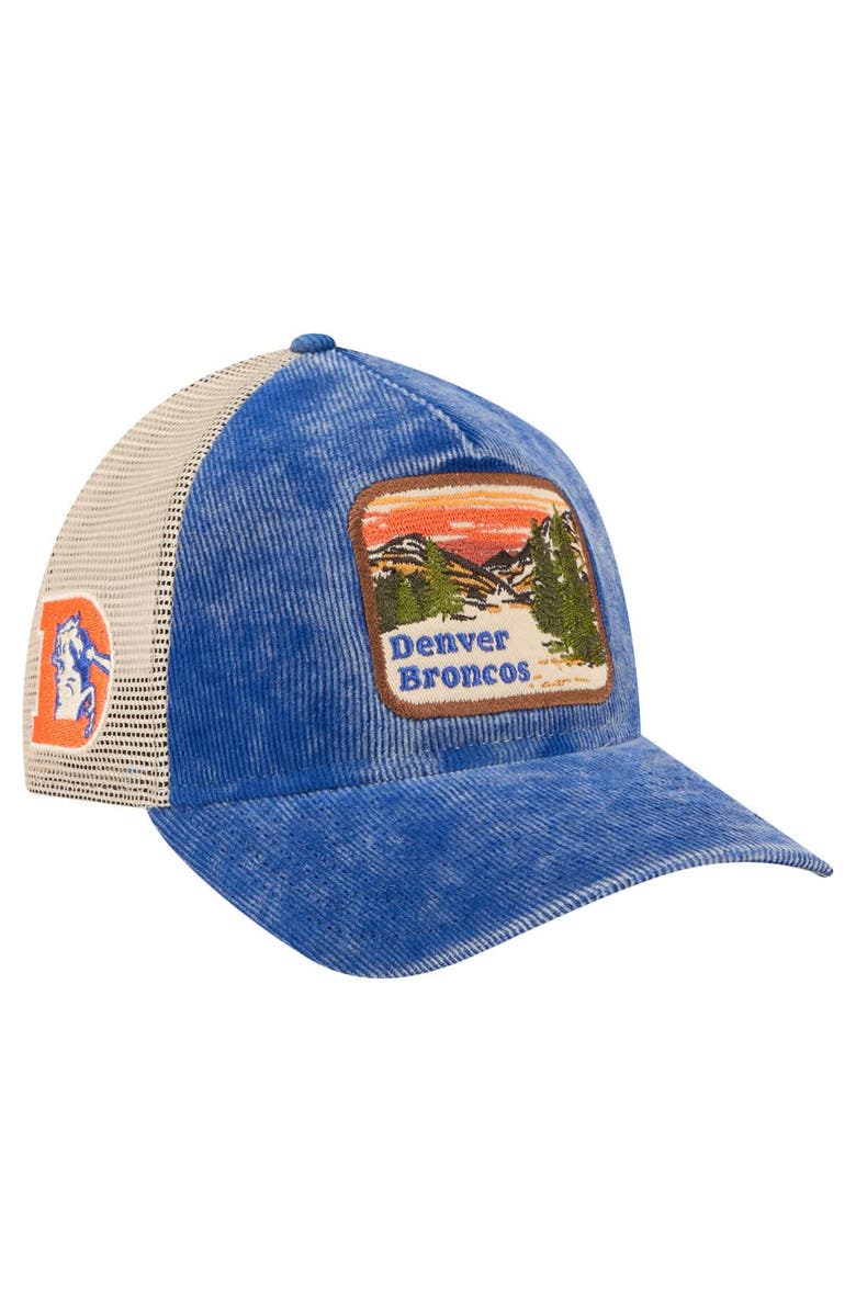 New Era Men's New Era Blue/Cream Denver Broncos Vintage Landscape 9TWENTY A-Frame Adjustable Hat, Main, color, 