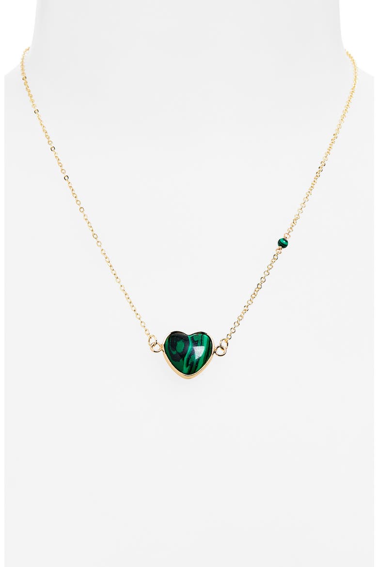 Stone Heat Pendant Necklace, Alternate, color, GREEN