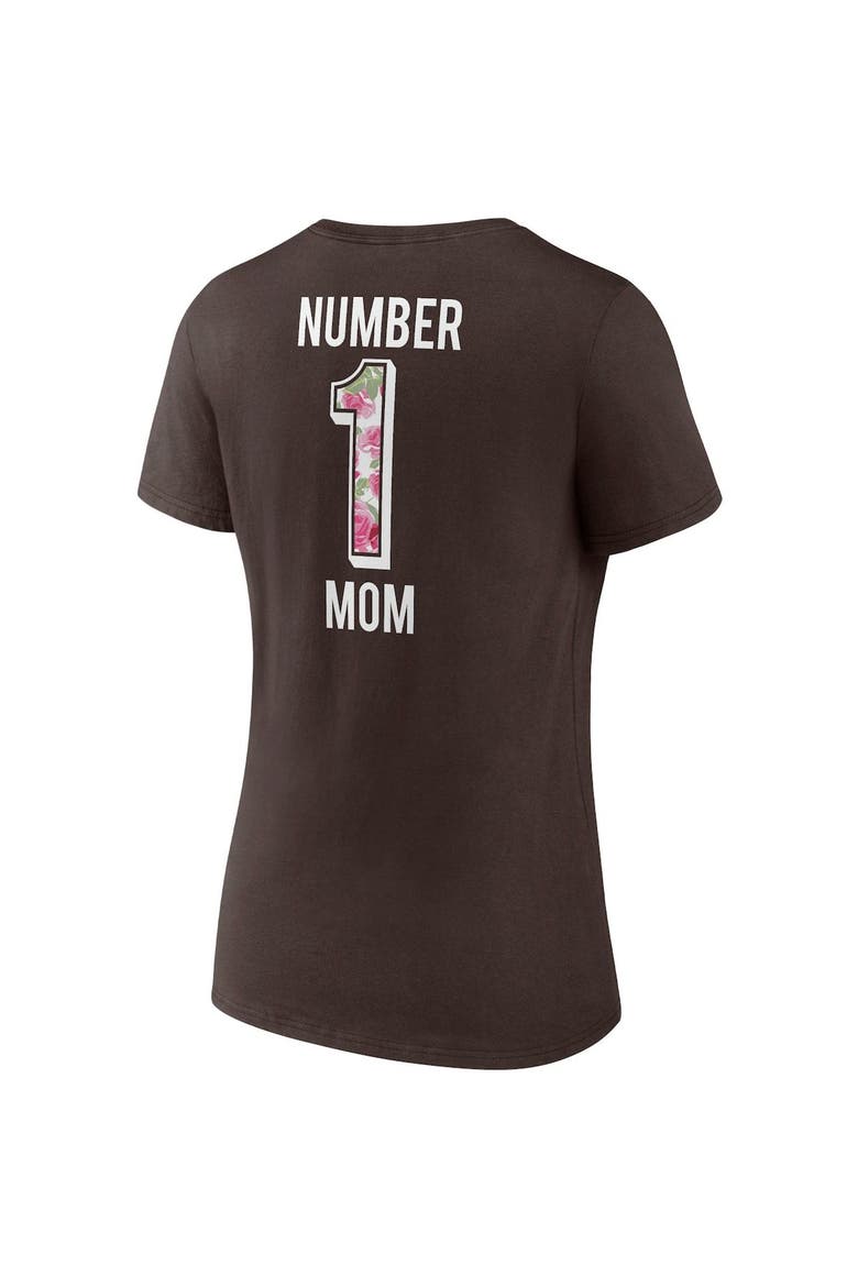 Women's Fanatics Branded Brown Cleveland Browns Team Mother's Day V-Neck T-Shirt, Alternate, color, Brown