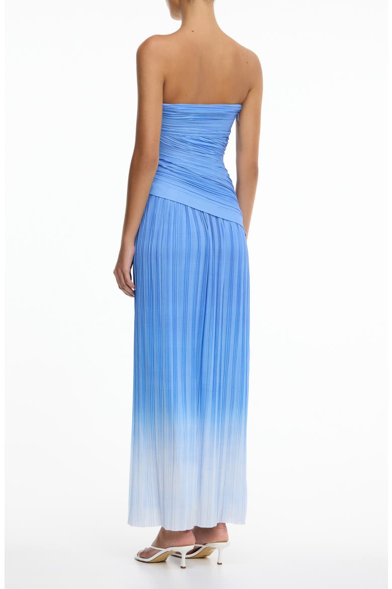 Nesta Plissé Strapless Maxi Cocktail Dress, Alternate, color, CORNFLOWER MIST