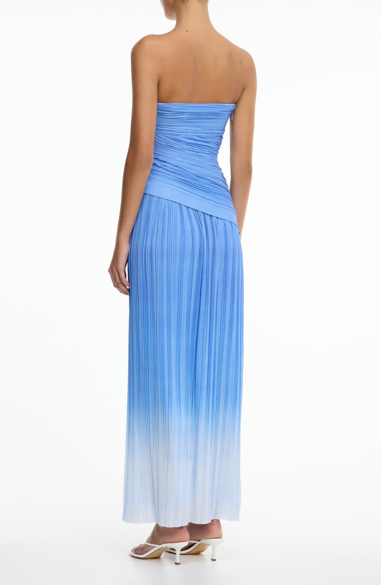 Significant Other Nesta Plissé Strapless Maxi Cocktail Dress, Alternate, color, Cornflower Mist