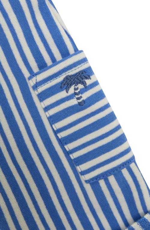 Jojo Maman Bébé Jojo Maman Bebe Stripe Cotton Shirt, Overalls & Hat Set In Blue