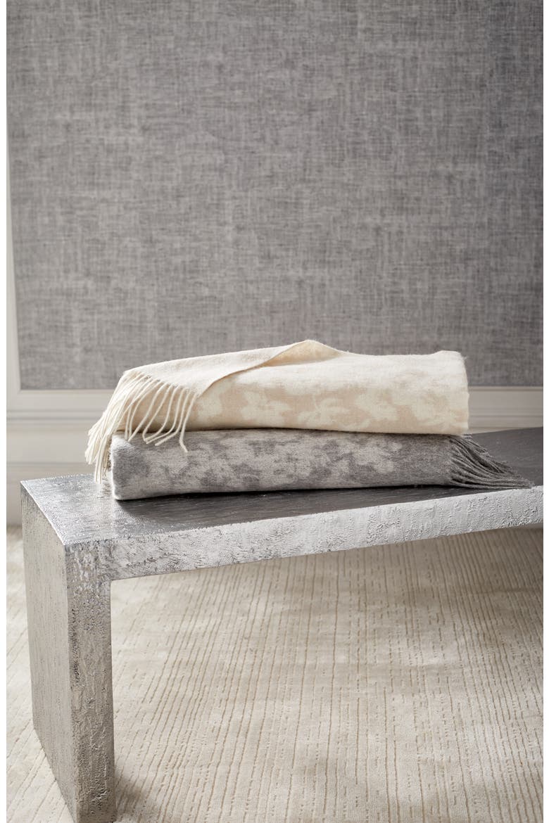 Orchid Wool Throw Blanket, Alternate, color, GREY