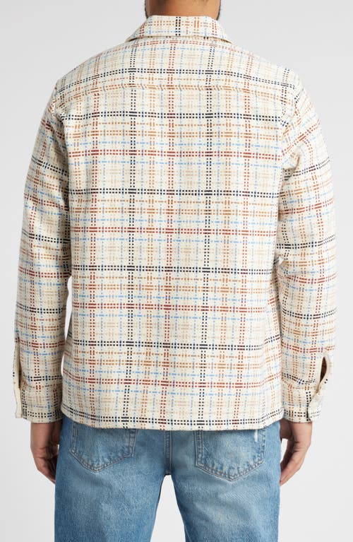 Wax London Whiting Yard Check Cotton Blend Overshirt In Neutral